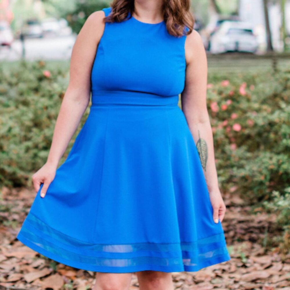 NEEDS SIDE SEAM REPAIR Blue Calvin Klein dress